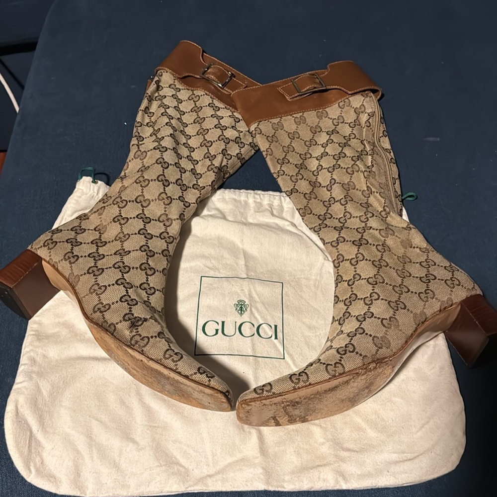 Gucci Monogram boots